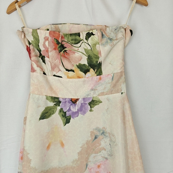 Farm Rio Mini Strapless Floral Lace Mini Dress Size Small Women's XS - Picture 10 of 11